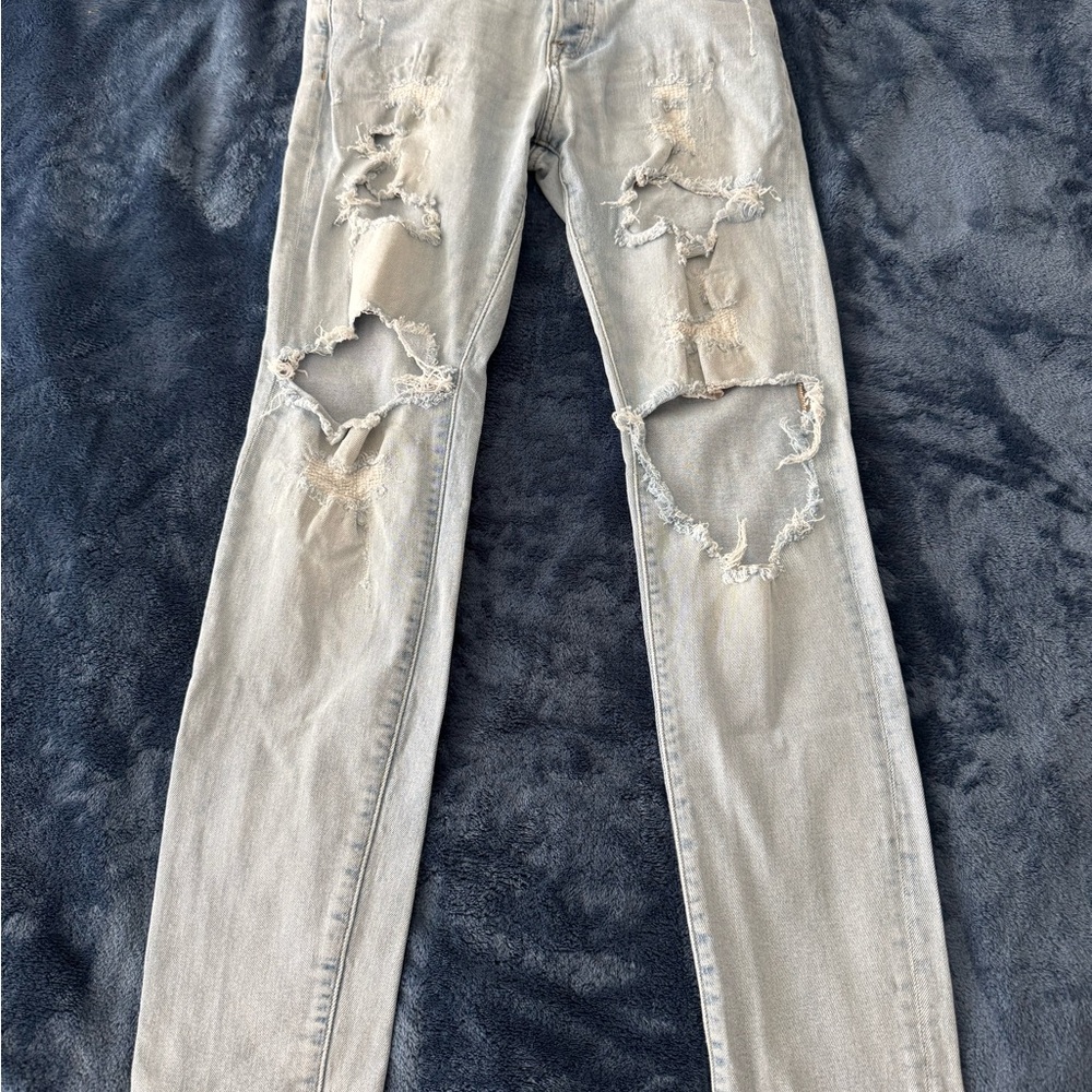 Distressed Light Wash Jeans